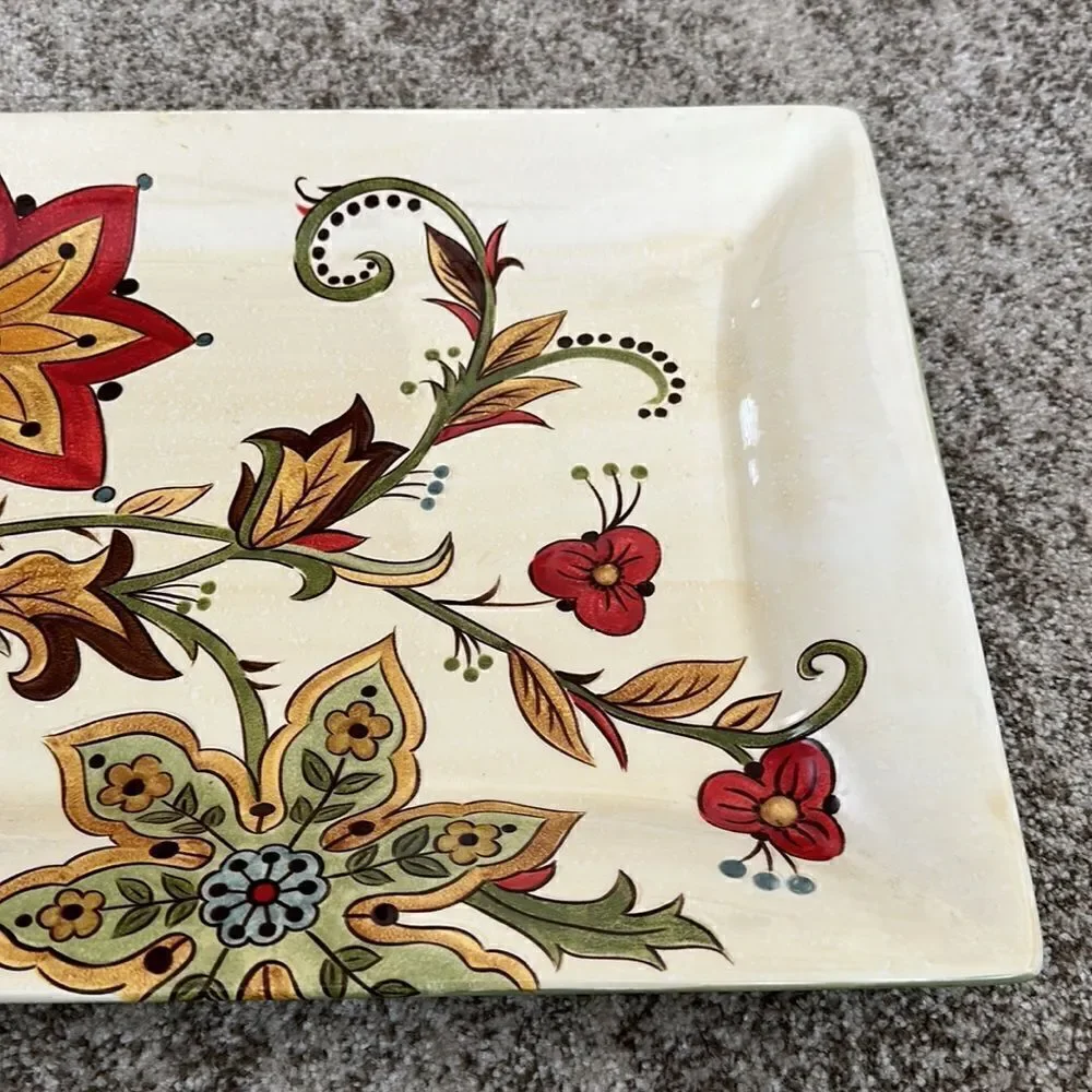 Pier 1 Floral Carynthum Decorative Tray